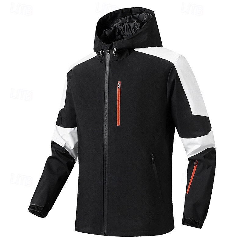 Multifunctional Windproof Zip Up Patchwork Outdoor Jacket - oukumen