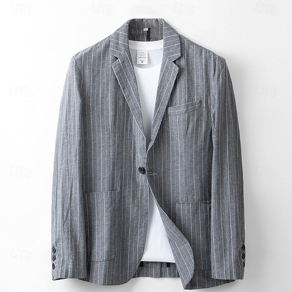 Tailored Pinstripe Blazer - oukumen