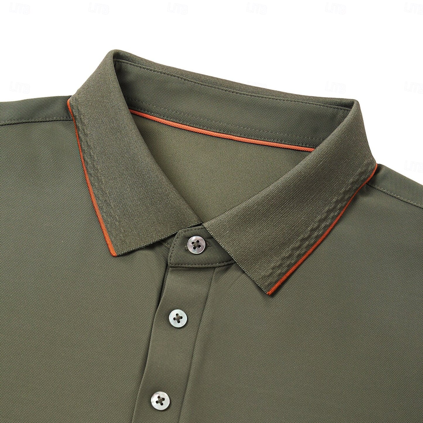 Refined Knit contrast collar Polo - oukumen