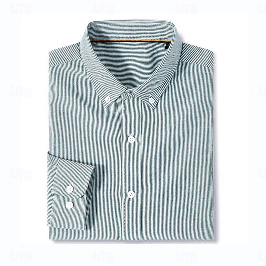 100% Cotton Premium Long Sleeve Oxford Shirt - oukumen