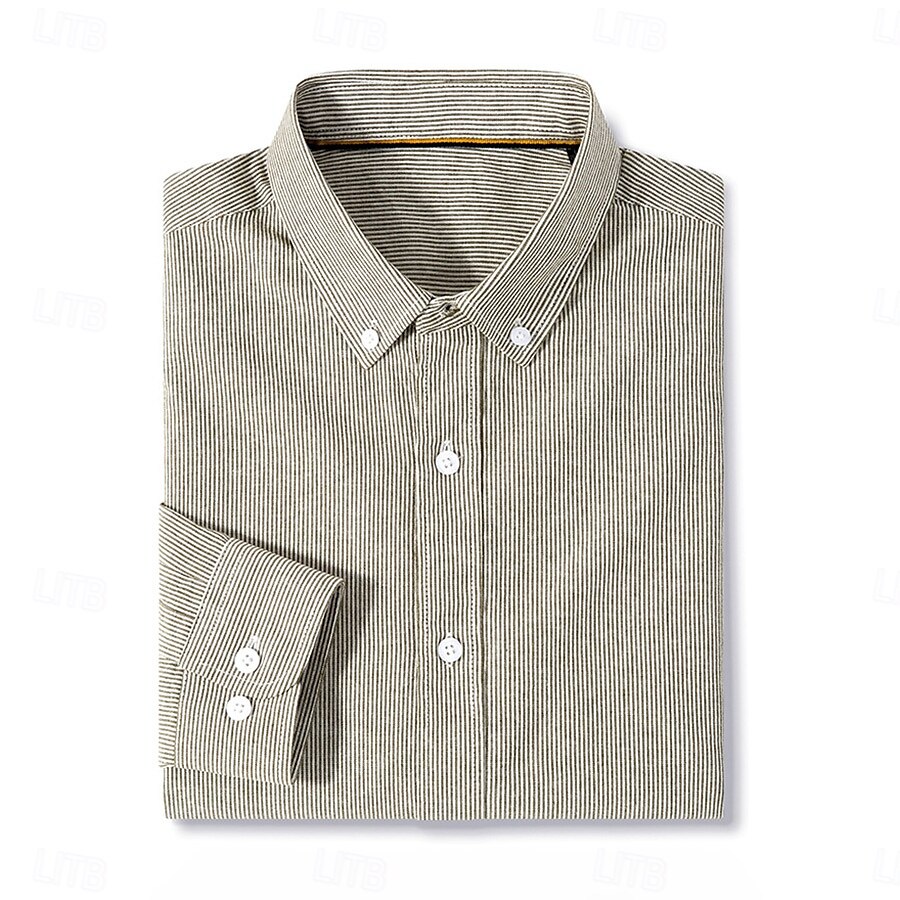 100% Cotton Premium Long Sleeve Oxford Shirt - oukumen