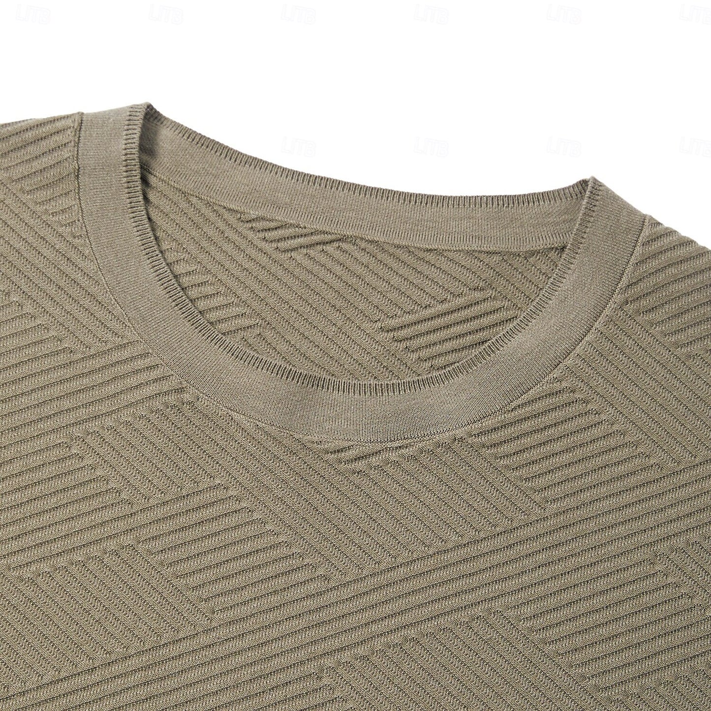 Silk Linen Cotton Crew Neck Knit T-Shirt - oukumen