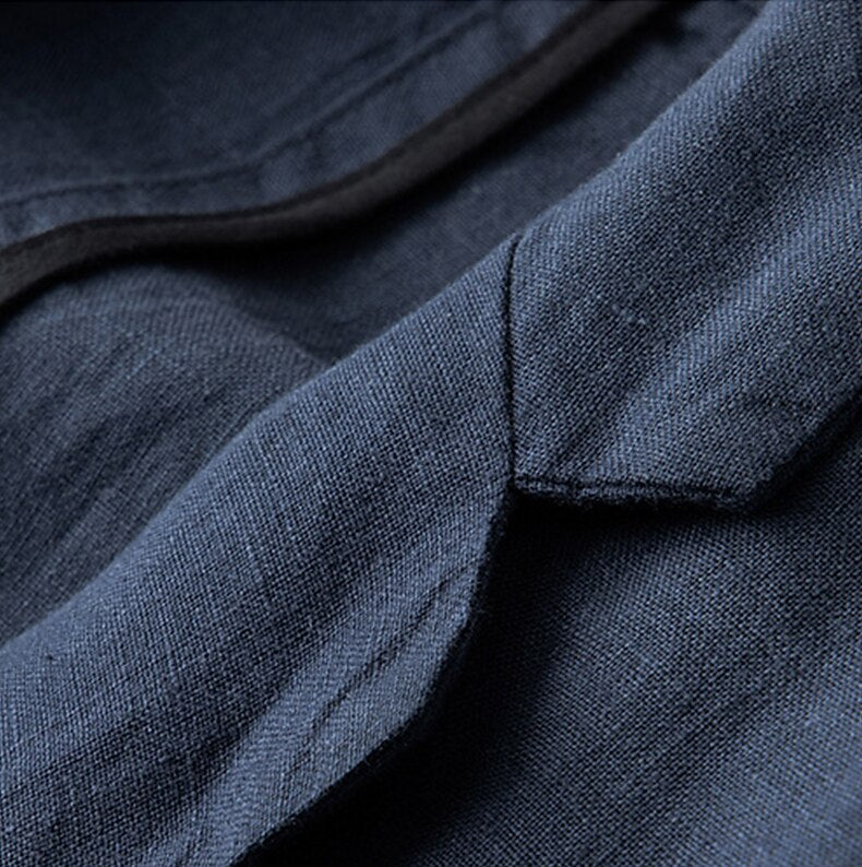 Tailored 100% Linen Blazer - oukumen