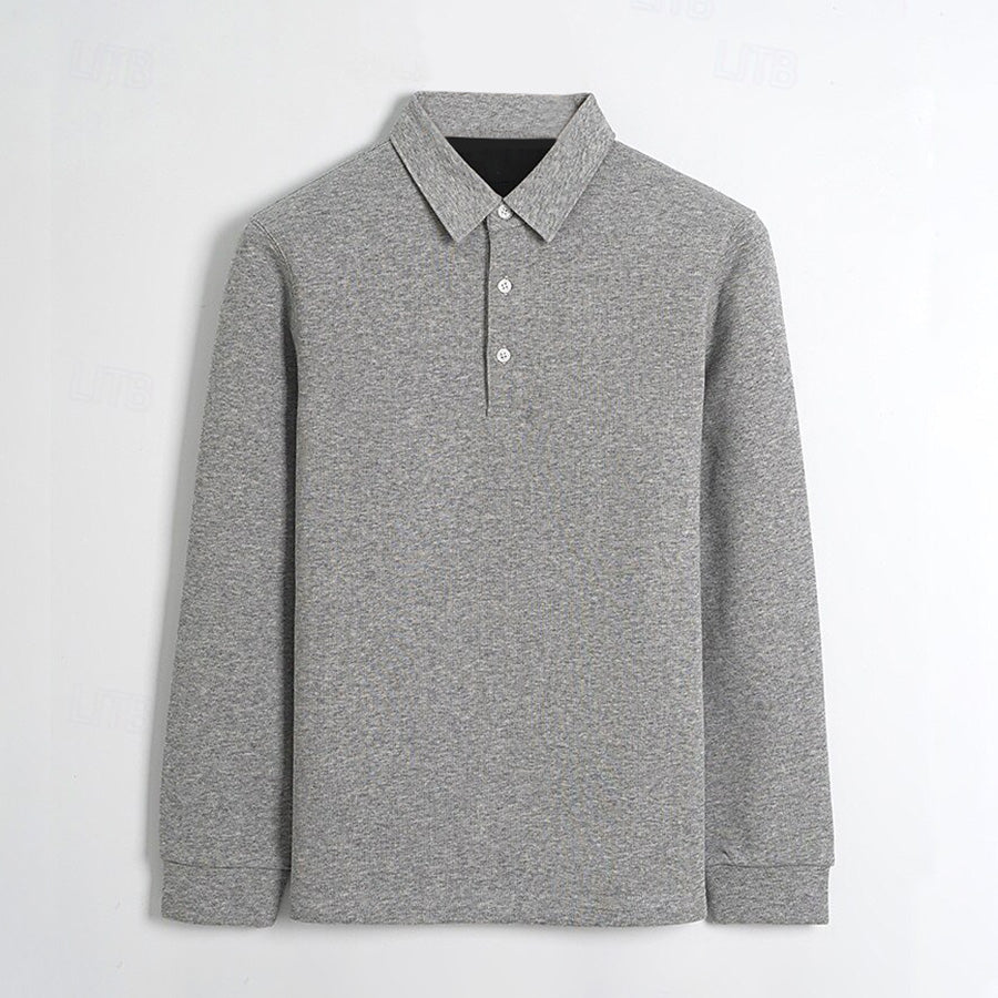 Cotton Long Sleeves Polo Sweatshirt - oukumen