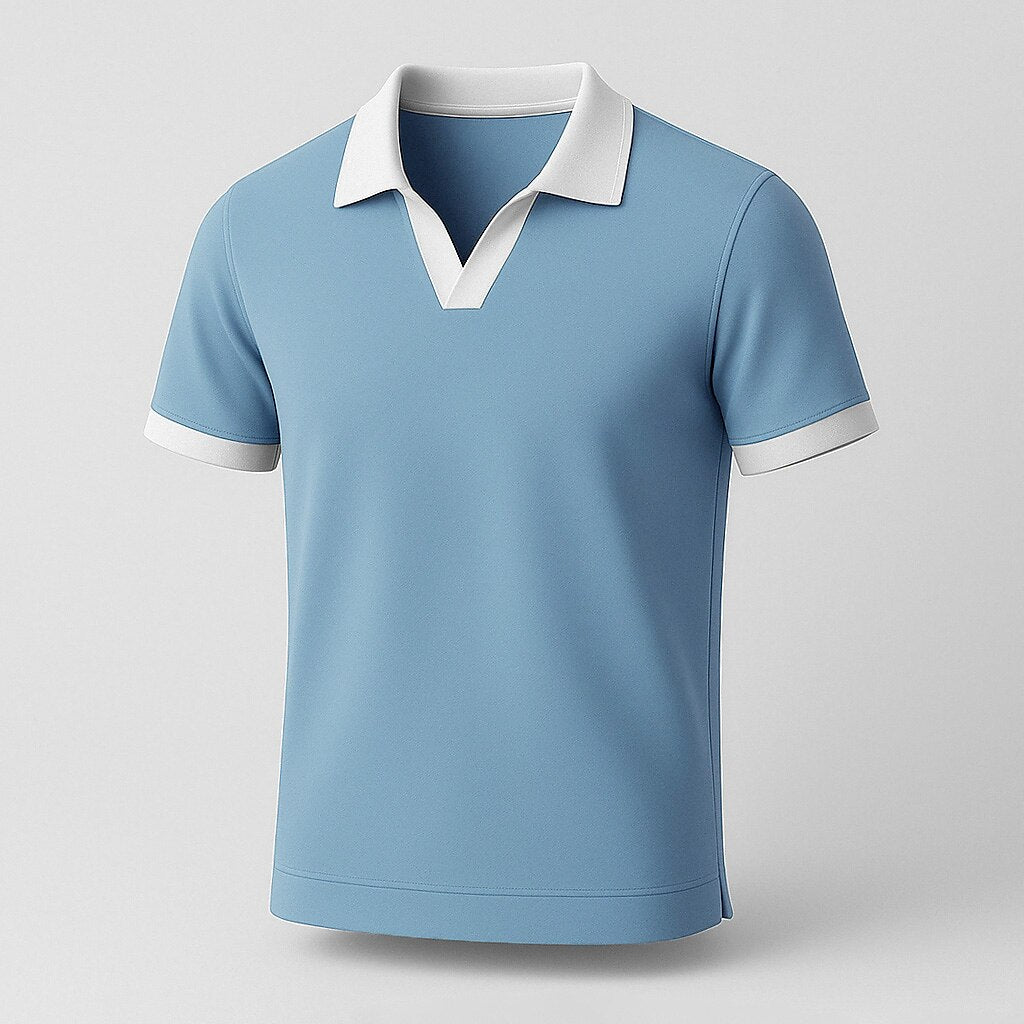 100% Cotton Colorblock Performance Polo - oukumen