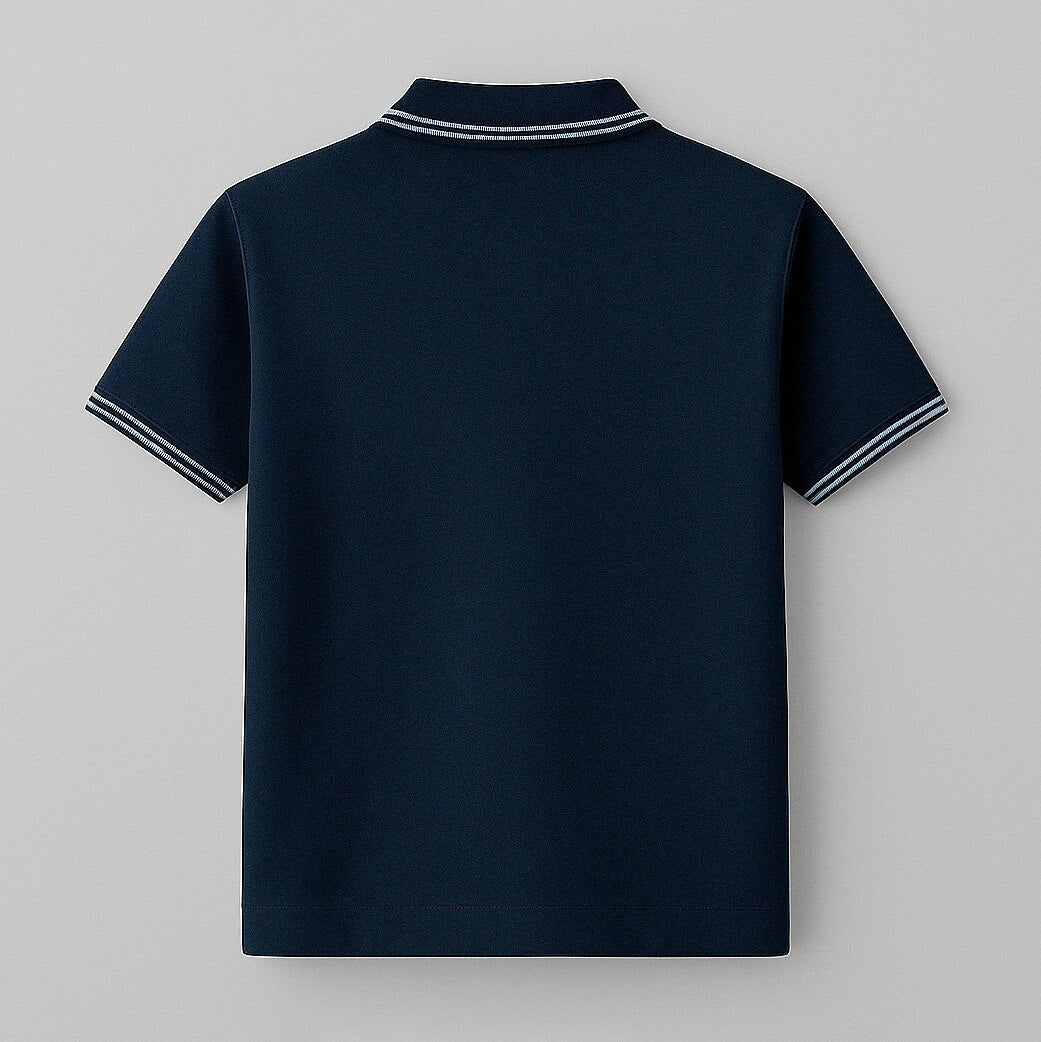 100% cotton check seagull collar polo - oukumen