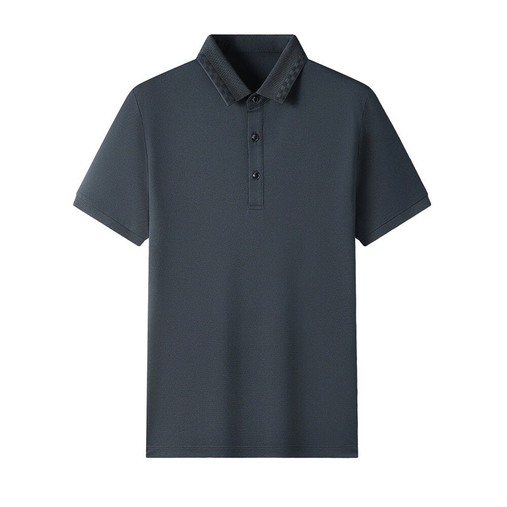 Business Casual Silk Cotton Blend Polo - oukumen