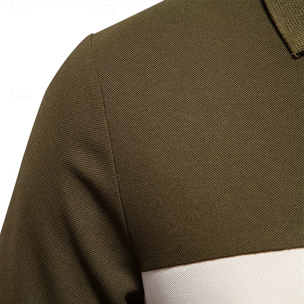 Contrast Panel Knit Polo - oukumen