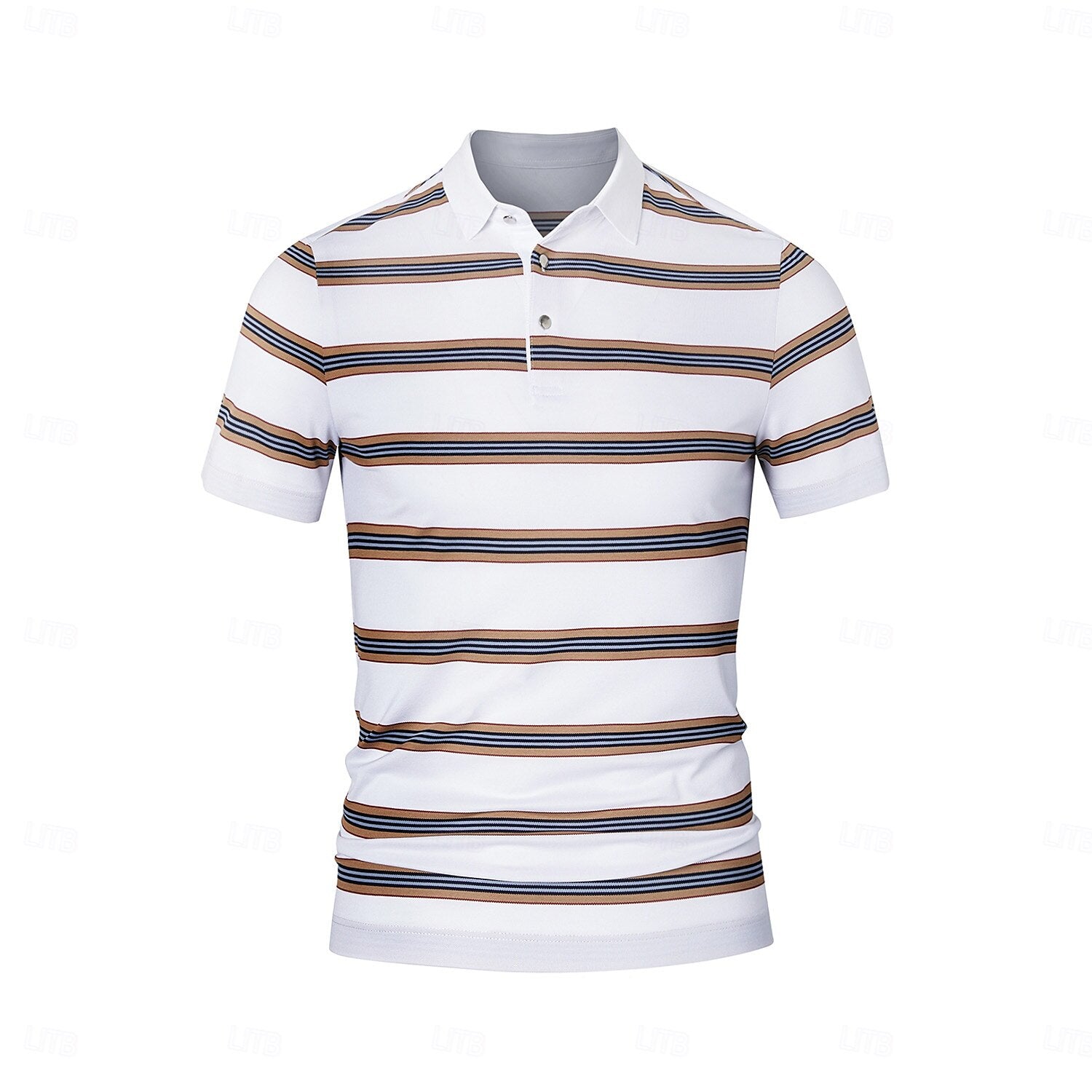 Cotton-Silk Striped Polo - oukumen