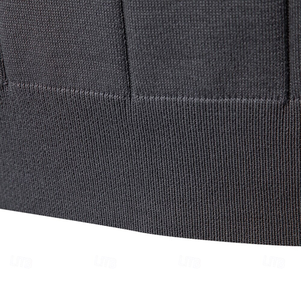 Classic Texture Knit Quarter-Zip Polo - oukumen