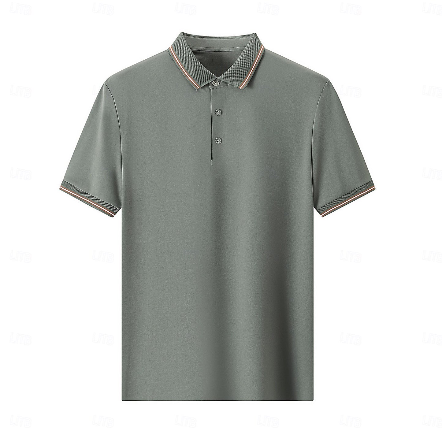 Contrast Collar and Cuff Stretch Polo - oukumen