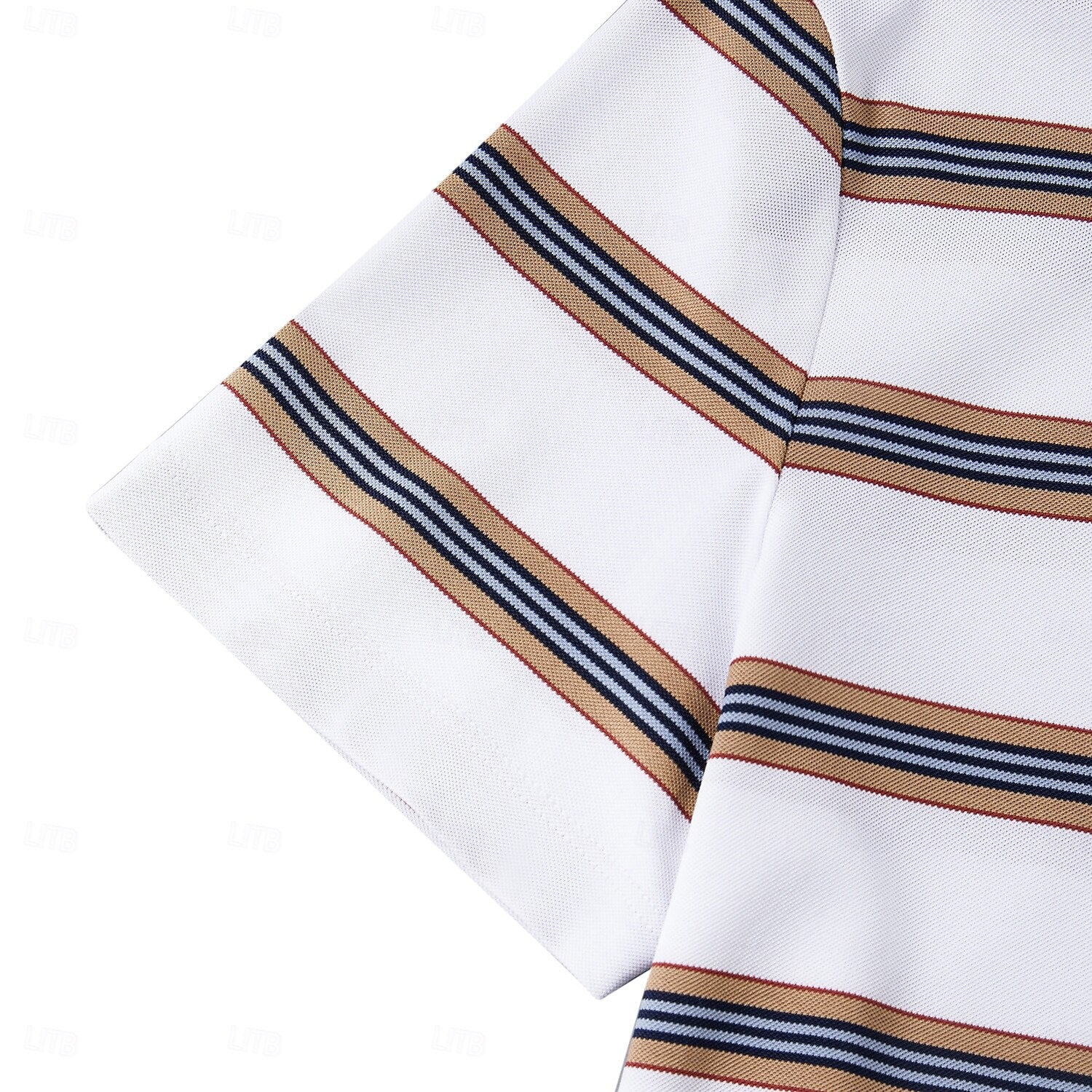Cotton-Silk Striped Polo - oukumen