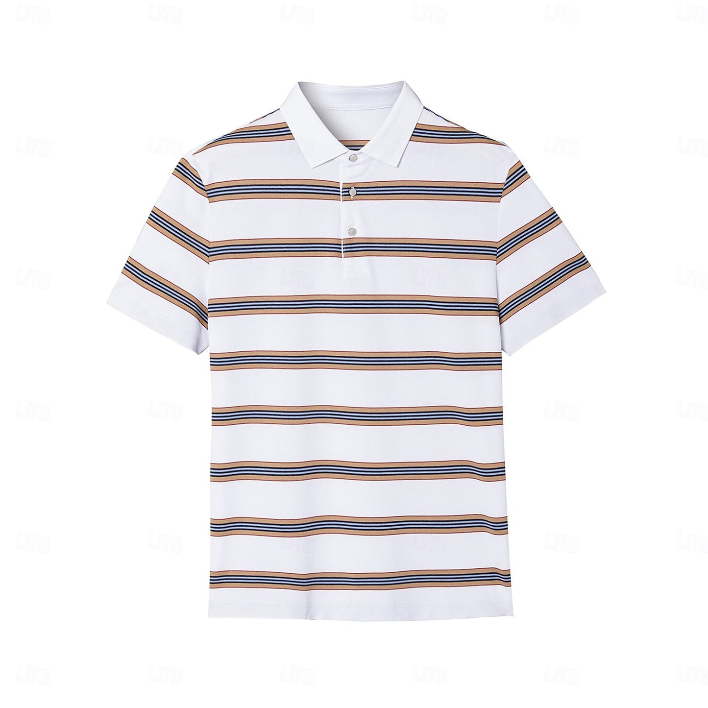 Cotton-Silk Striped Polo - oukumen