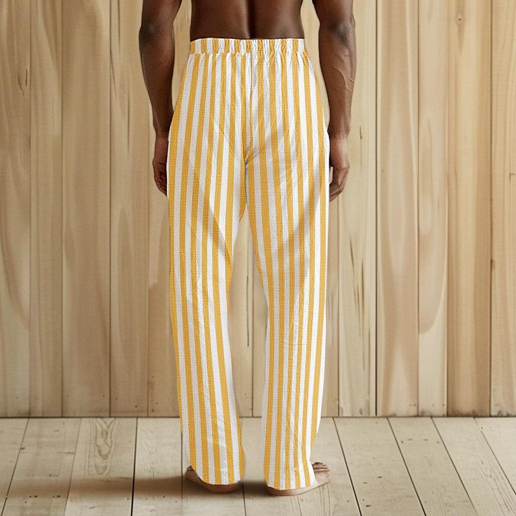 Stripe Linen Pants Trousers Summer Pants - oukumen
