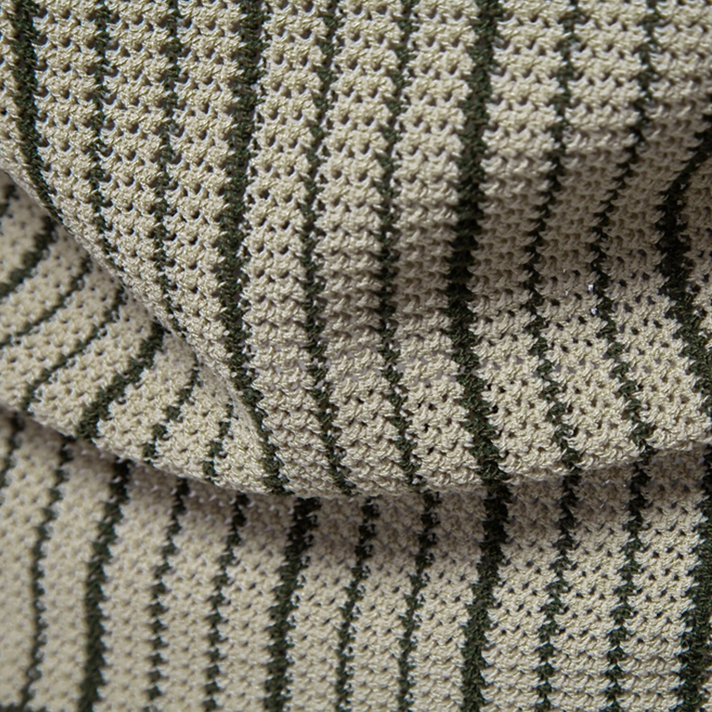 Striped Knit Texture Polo Shirt - oukumen