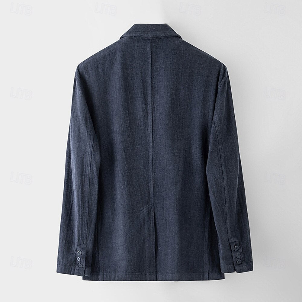 Relaxed 100% Linen Blazer - oukumen