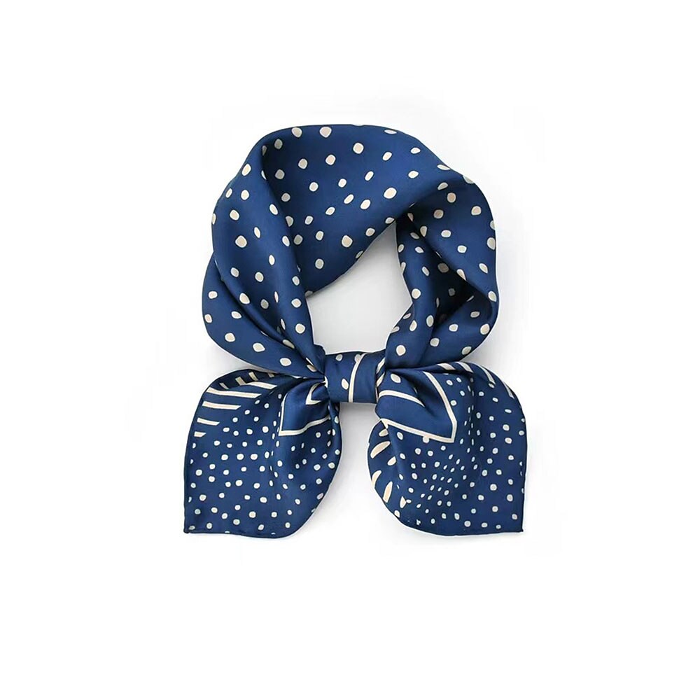 100% Silk Polka Dots Square Scarf - oukumen