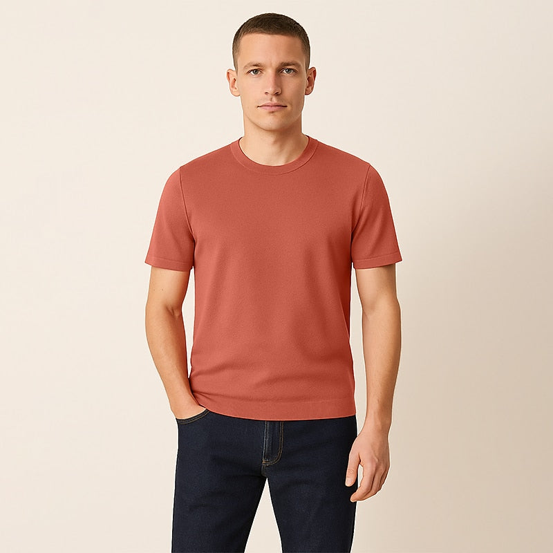TENCEL™ Lyocell Silk Blend Luxe Knit Tee - oukumen