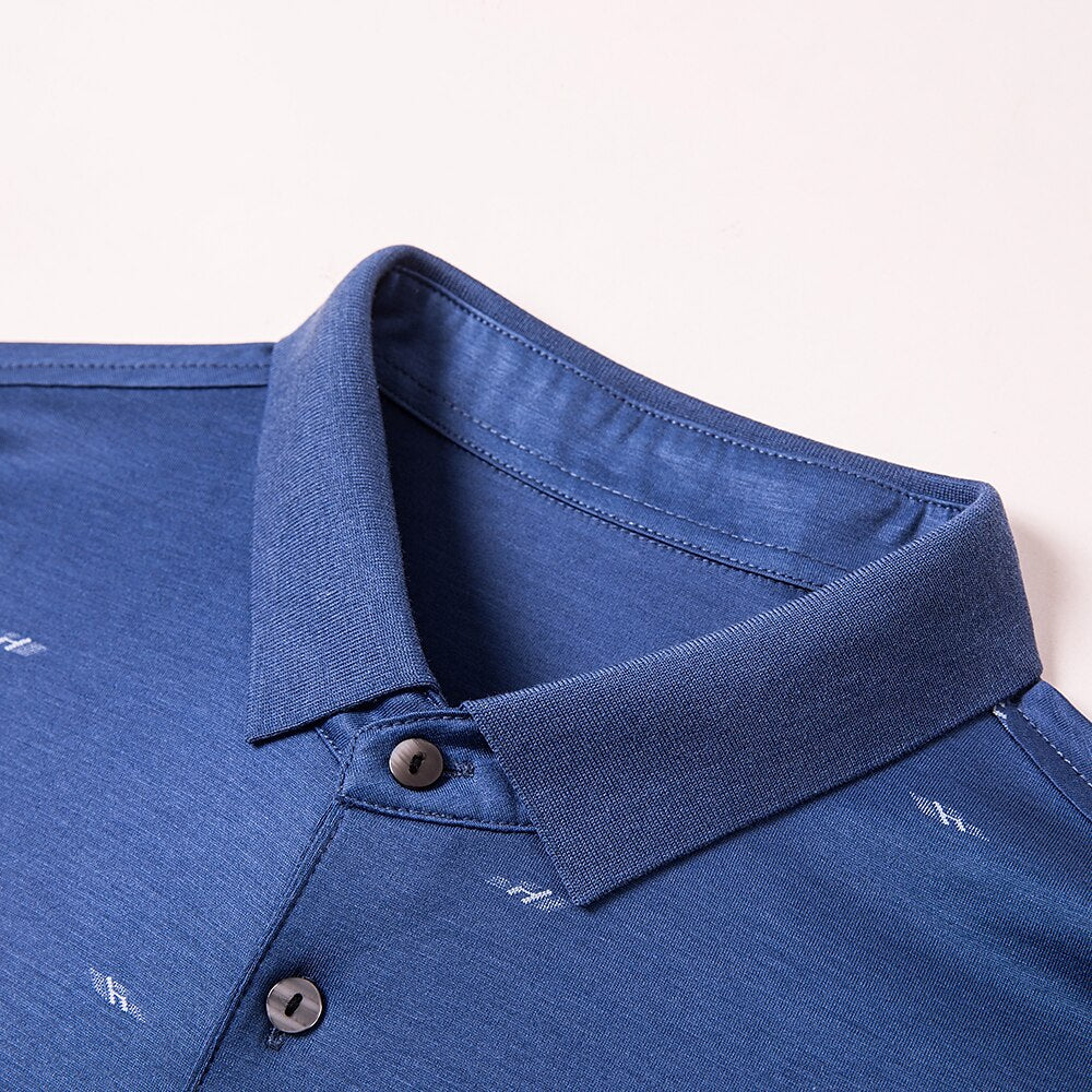 Premium Tencel Cotton Silk Polo Shirt - oukumen