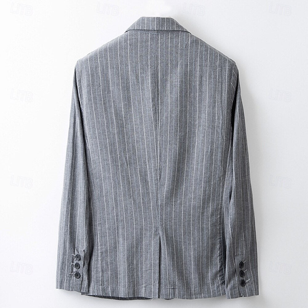 Tailored Pinstripe Blazer - oukumen