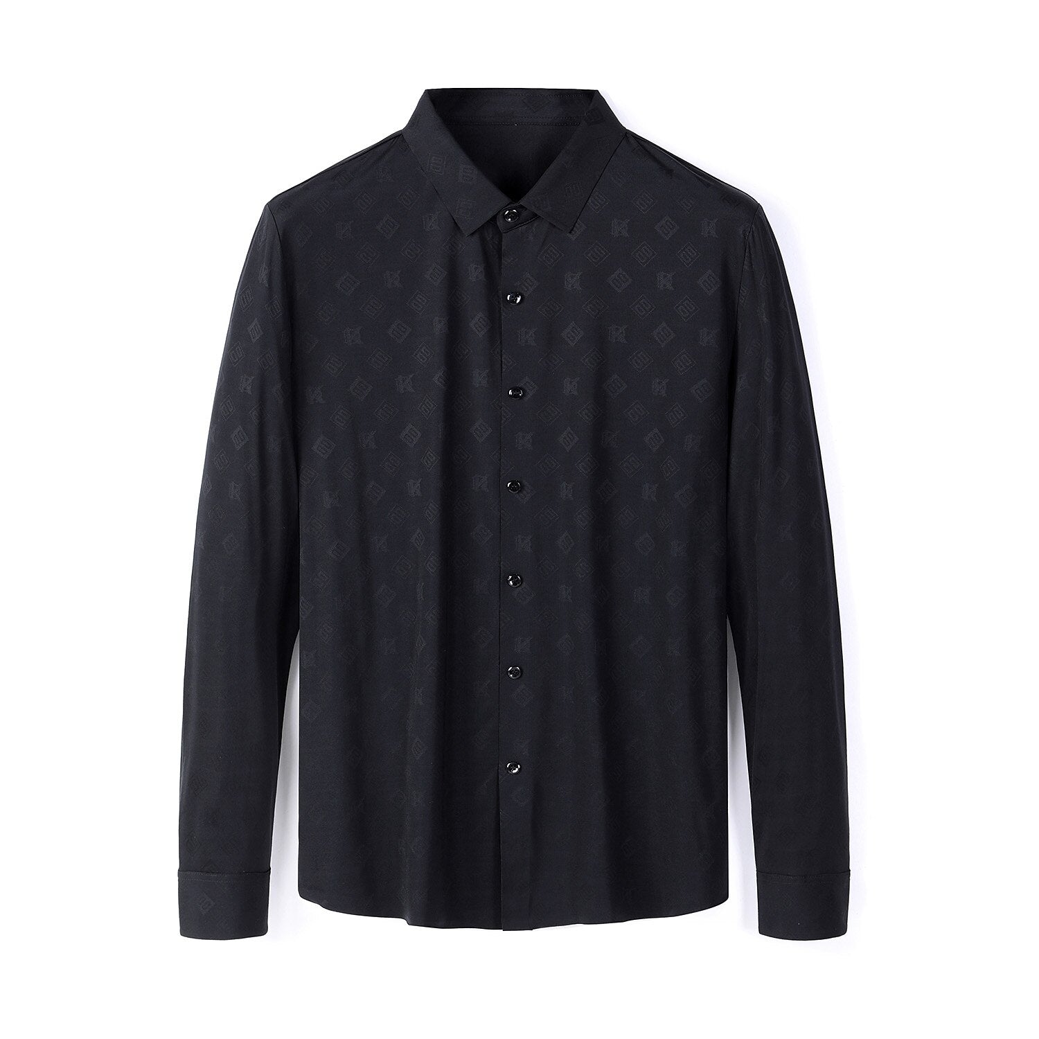 Textured Easy-Care Dress Shirt - oukumen