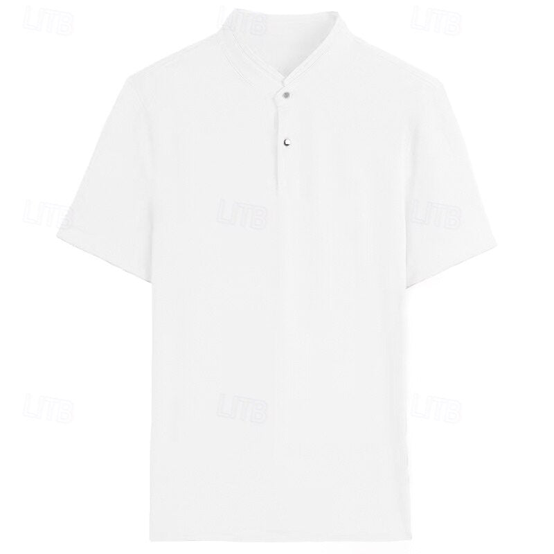 Refined Textured Knit Polo - oukumen