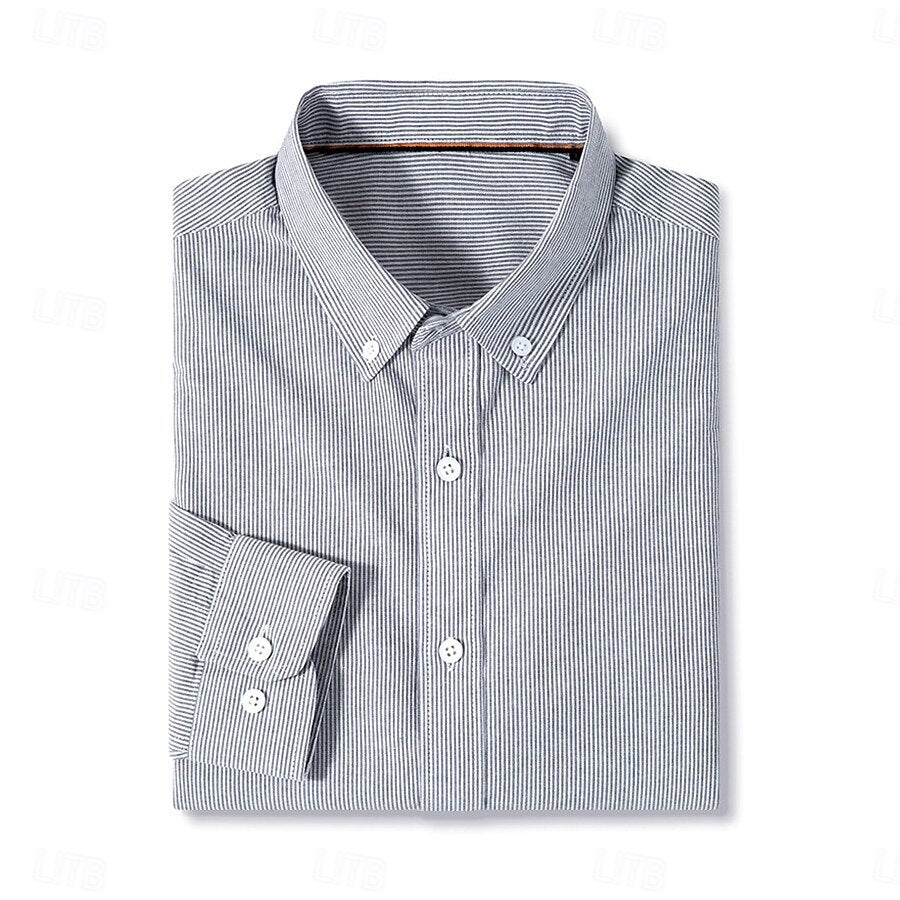 100% Cotton Premium Long Sleeve Oxford Shirt - oukumen