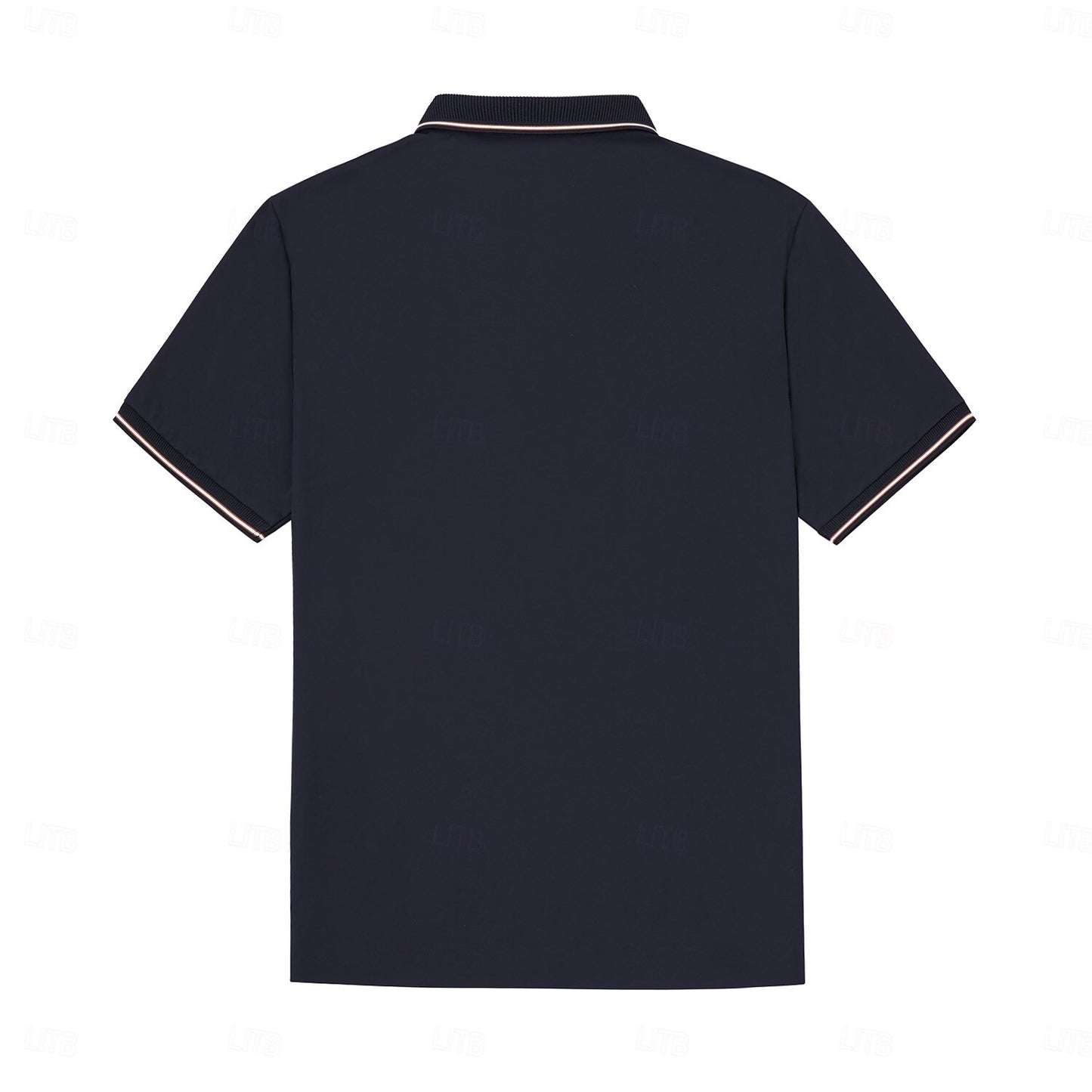 Contrast Collar and Cuff Stretch Polo - oukumen