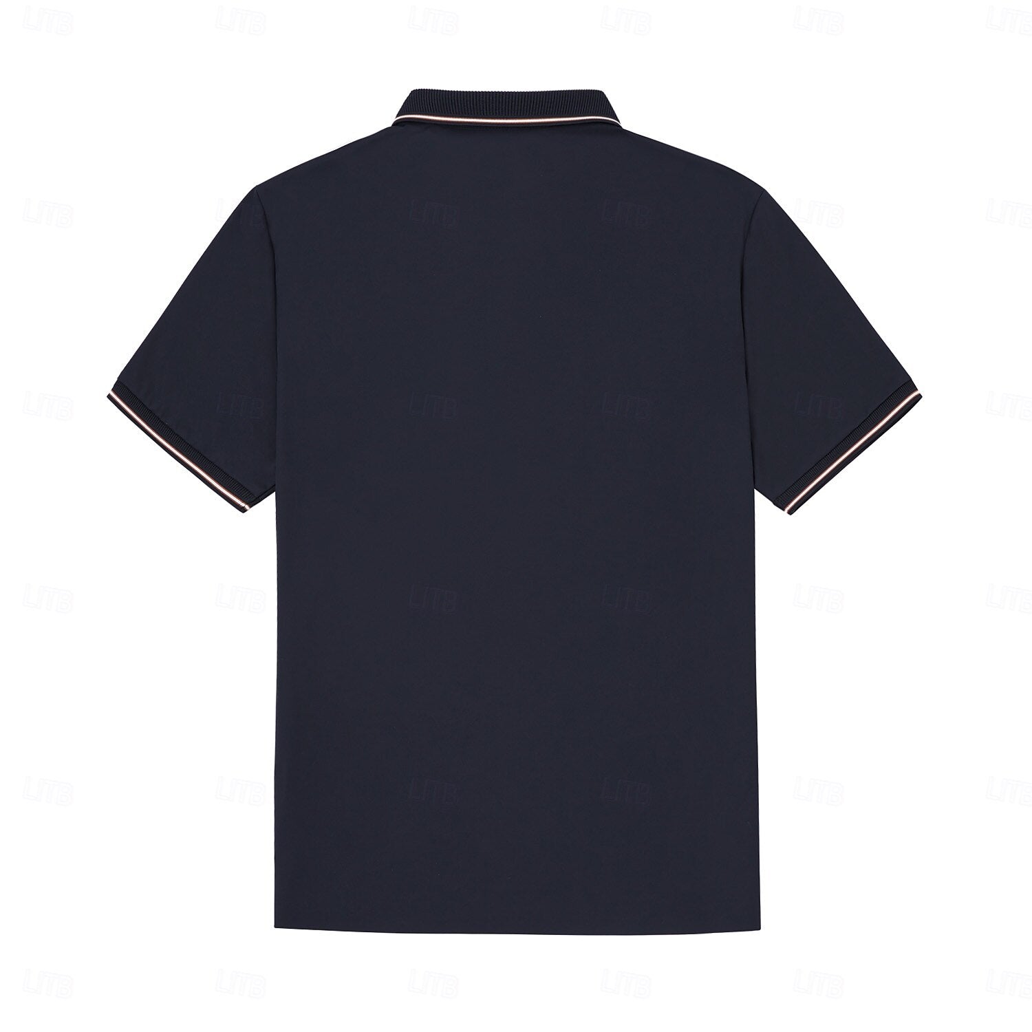 Contrast Collar and Cuff Stretch Polo - oukumen