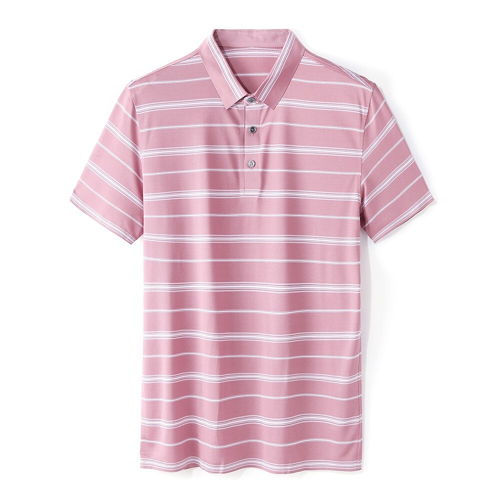 Luxury Striped Silk-Blend Polo Shirt - oukumen