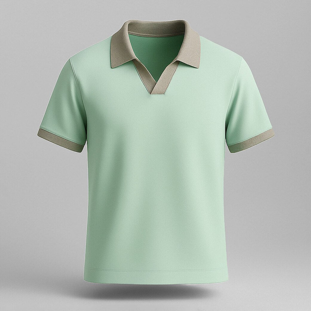 100% Cotton Colorblock Performance Polo - oukumen