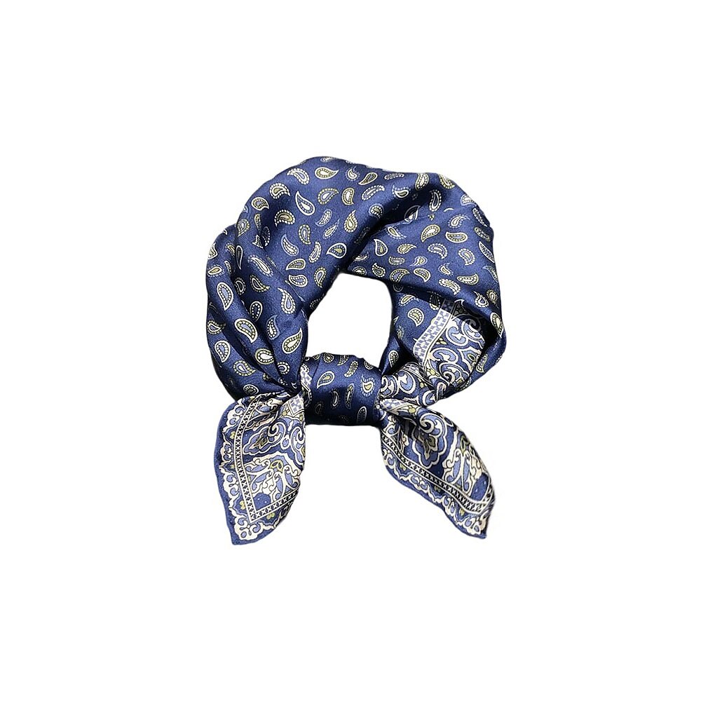 100% Silk Cashew Pattern Square Scarf - oukumen