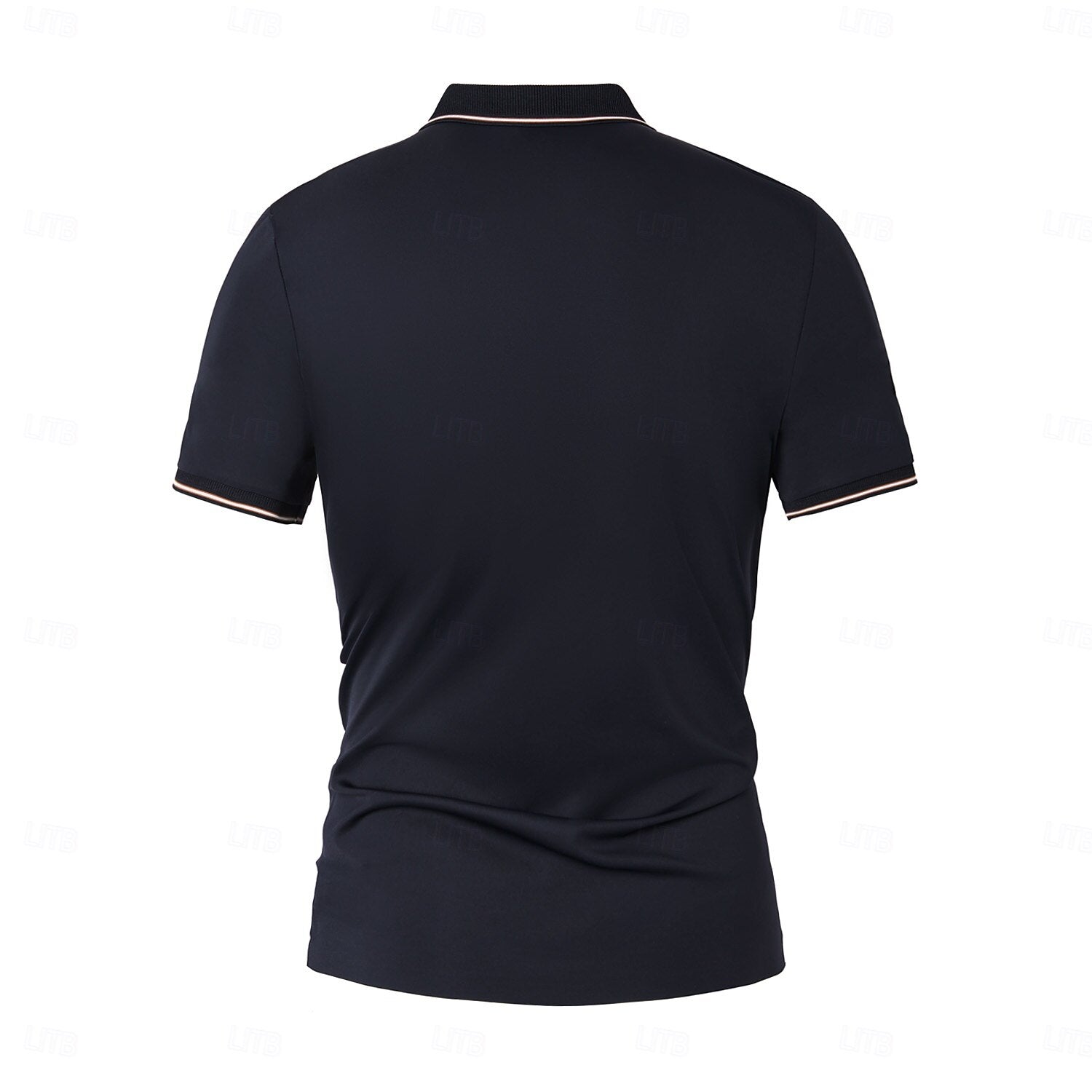 Contrast Collar and Cuff Stretch Polo - oukumen