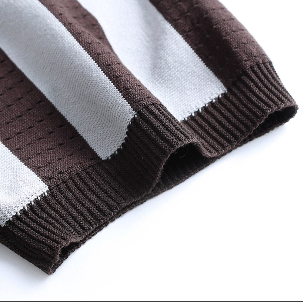 Vertical Striped Polo Shirt