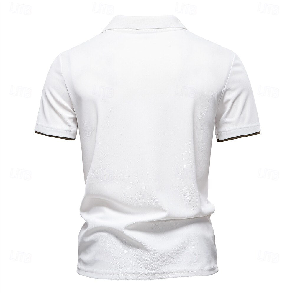 Contrast Panel Knit Polo - oukumen