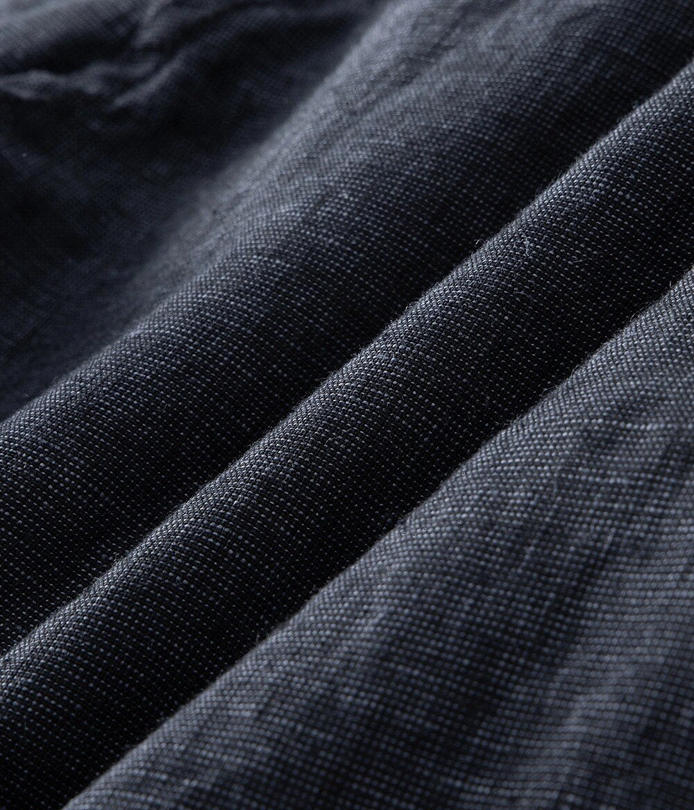 100% Linen Knee-Length Shorts - oukumen