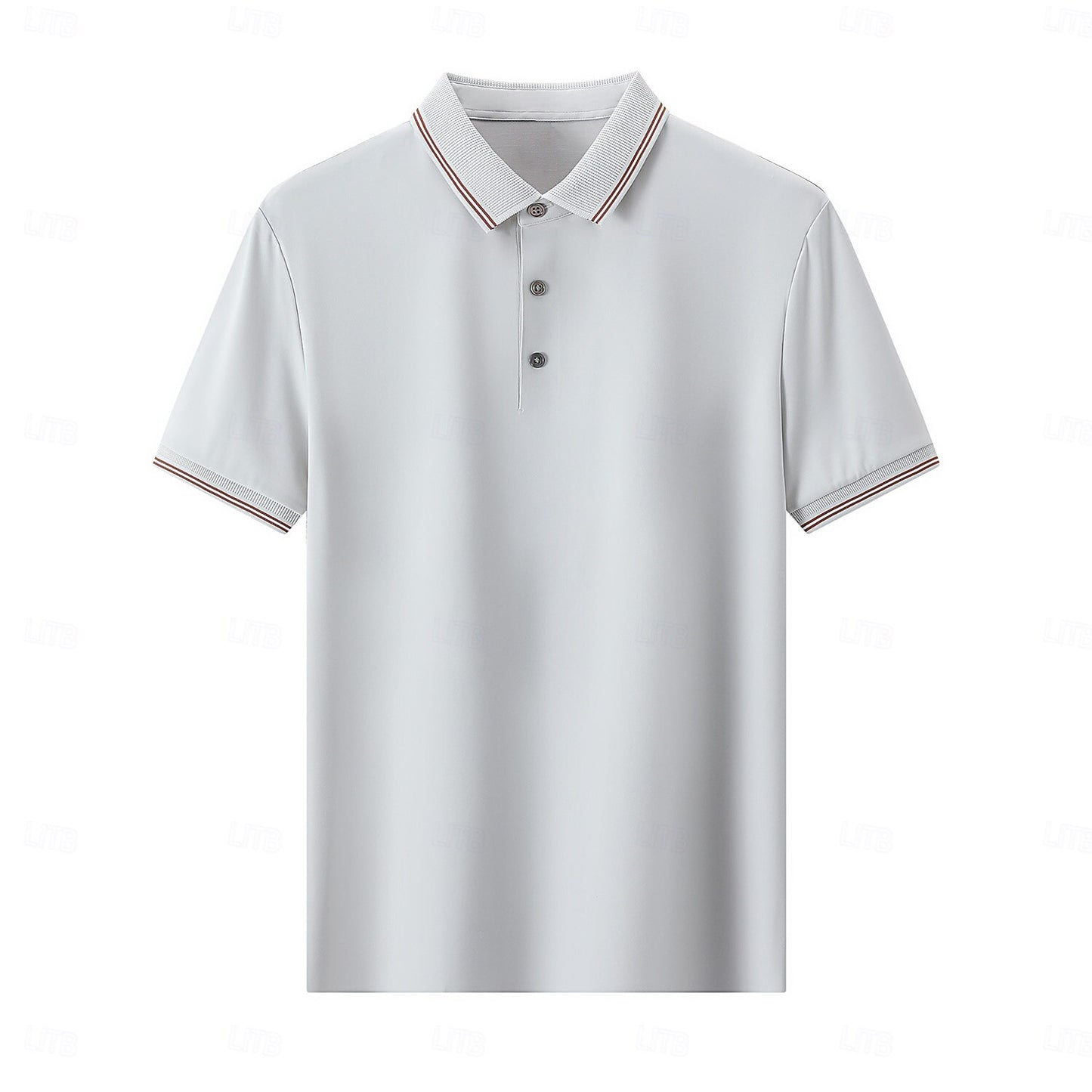 Contrast Collar and Cuff Stretch Polo - oukumen