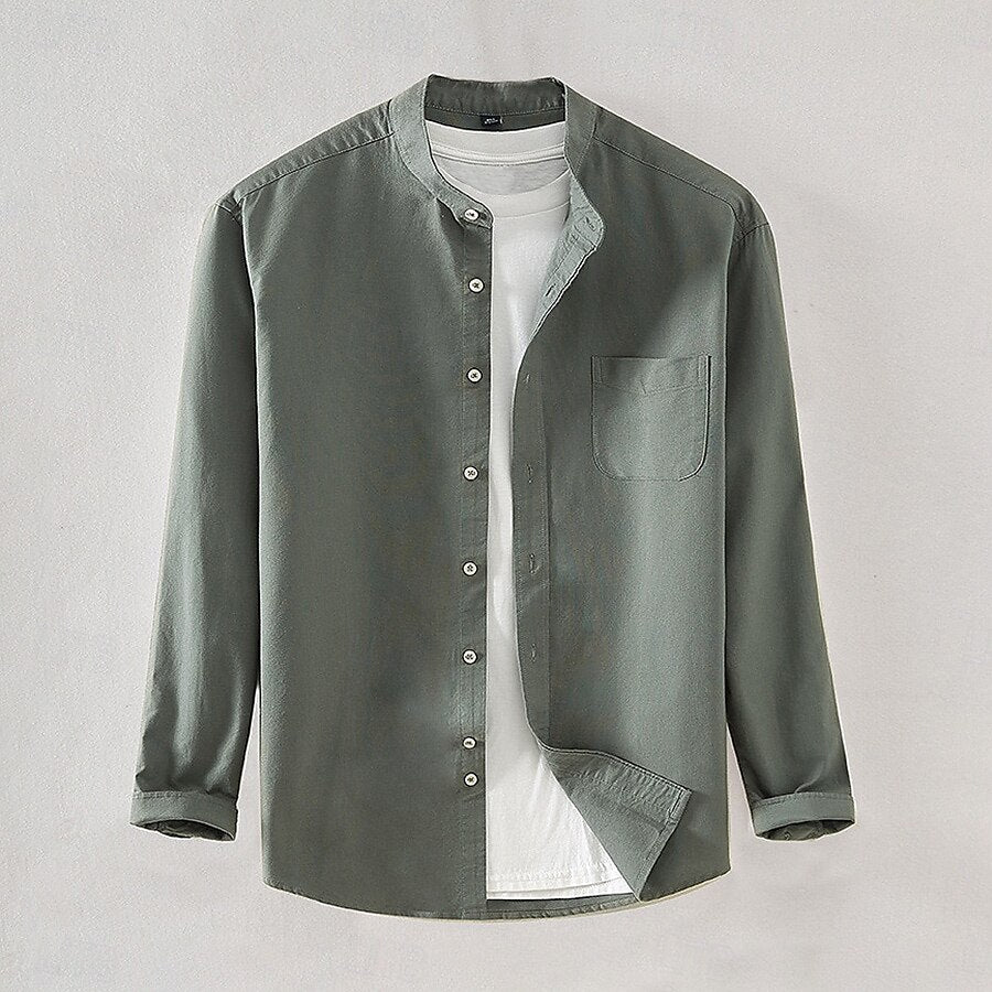 100% Cotton Essential Men's Oxford Shirt - oukumen