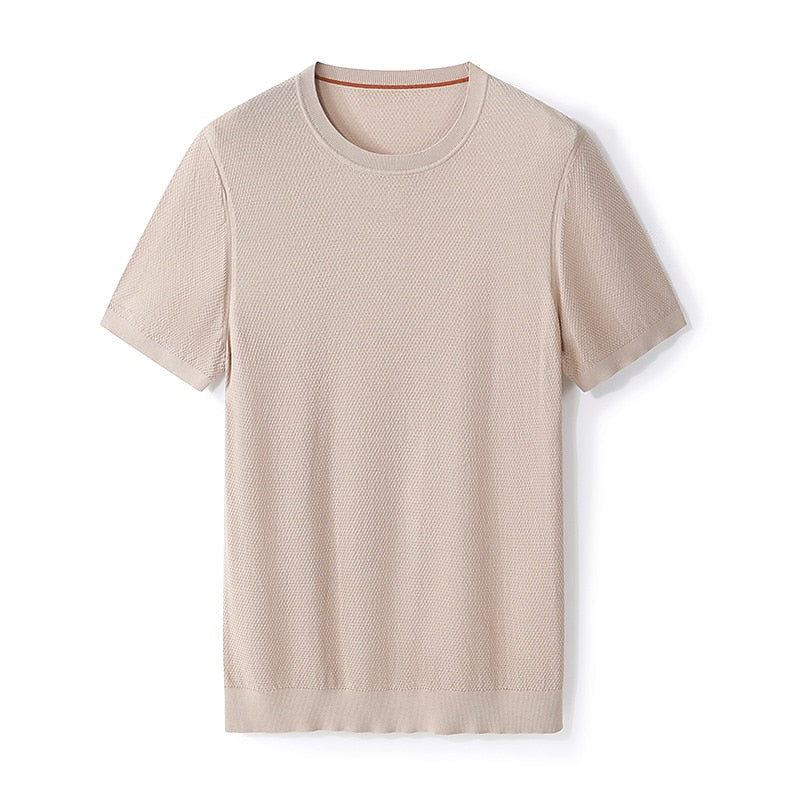 TENCEL™ Lyocell Silk Blend Luxe Knit Tee - oukumen
