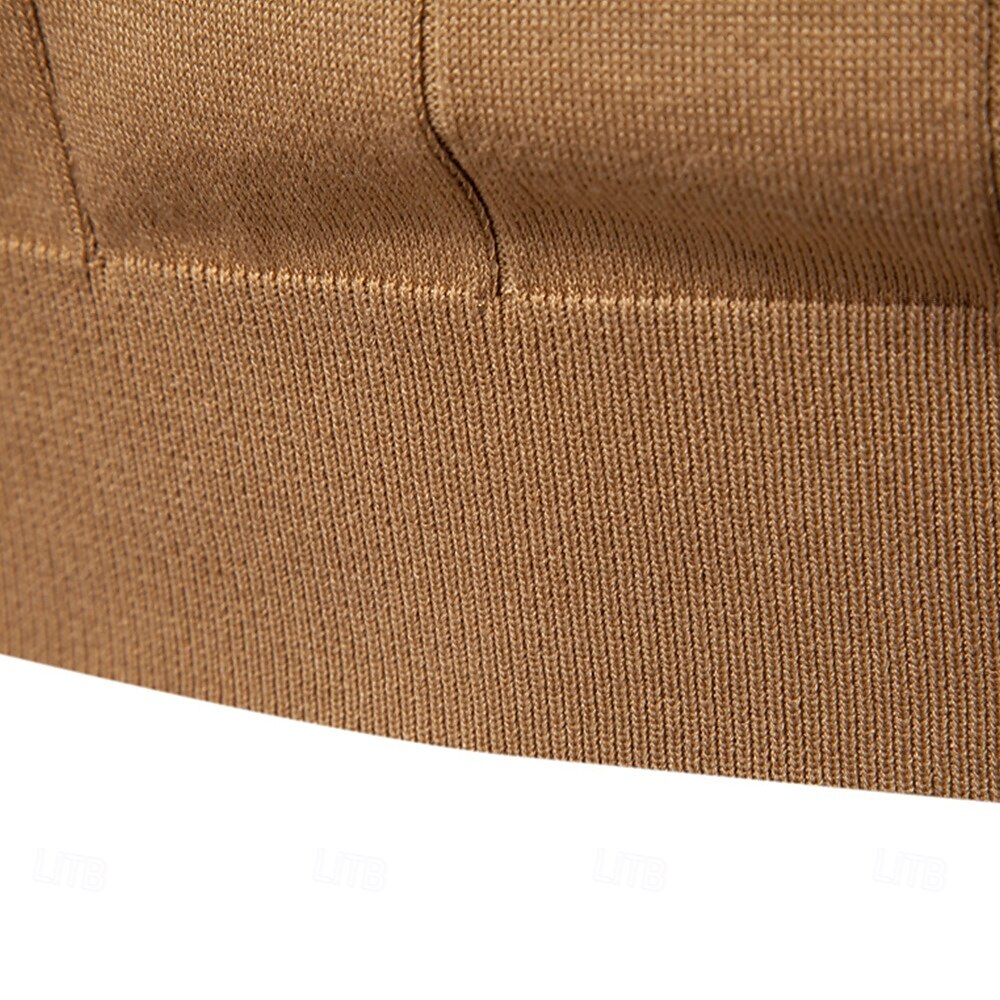 Classic Texture Knit Quarter-Zip Polo - oukumen