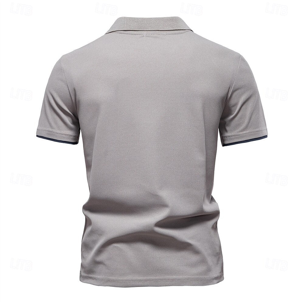 Contrast Panel Knit Polo - oukumen