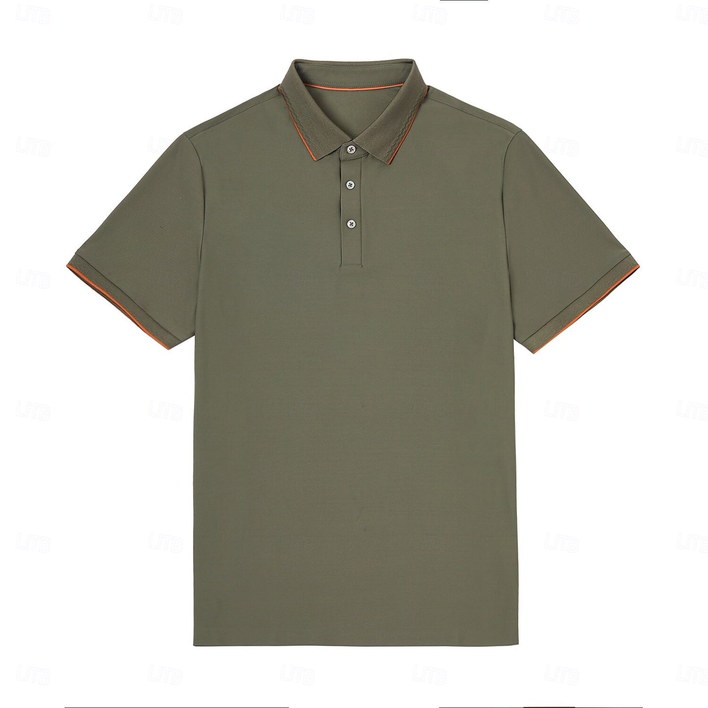 Refined Knit contrast collar Polo - oukumen