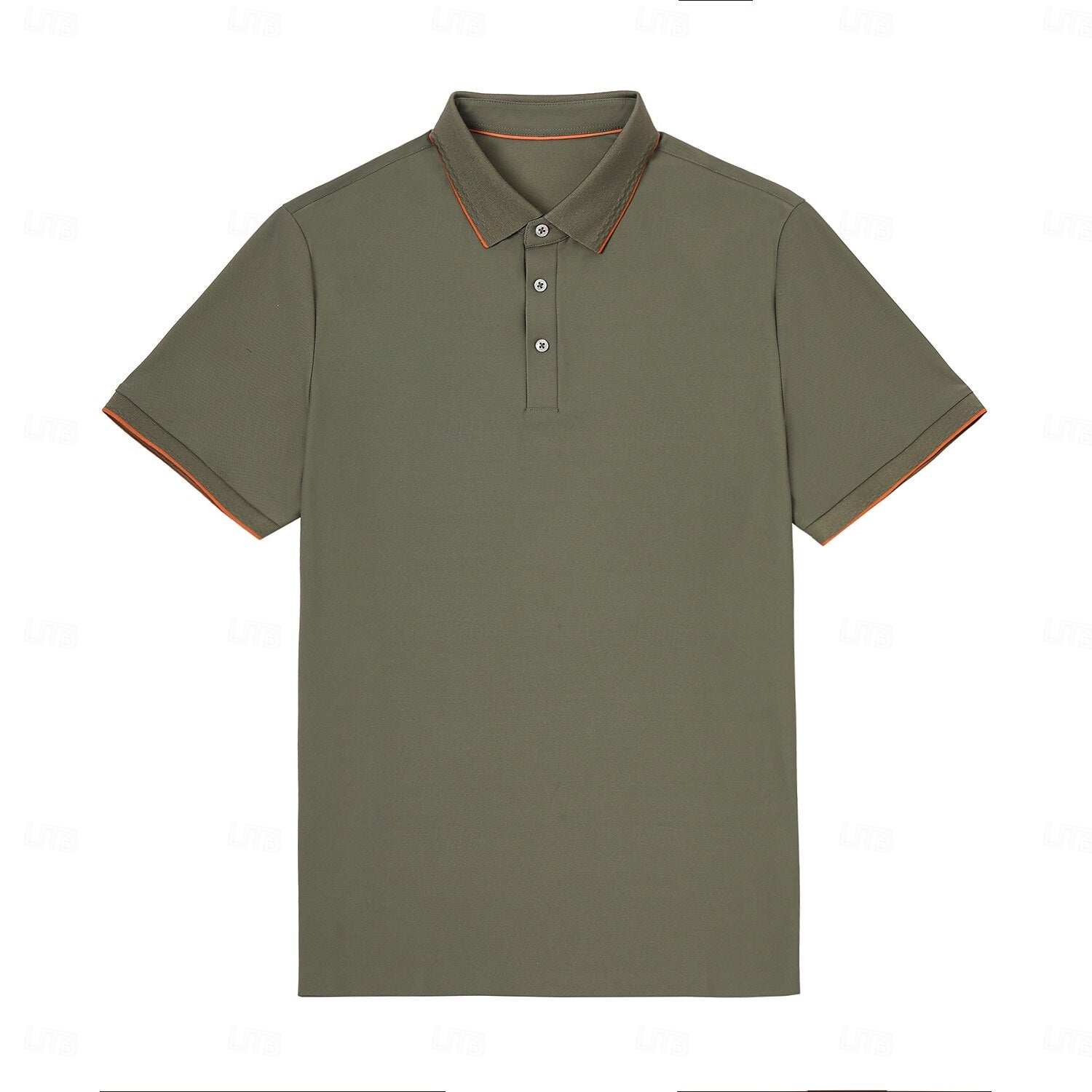 Refined Knit contrast collar Polo - oukumen