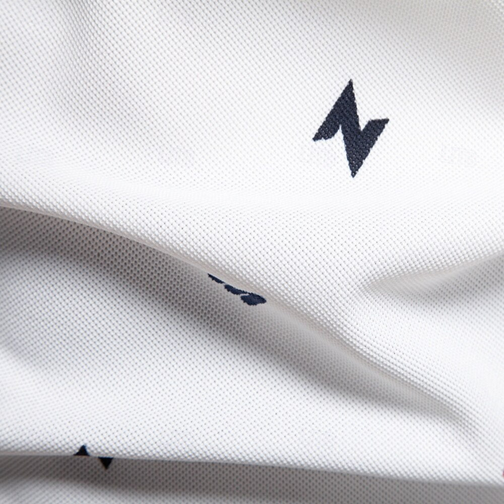 Printed Short-Sleeve Polo - oukumen