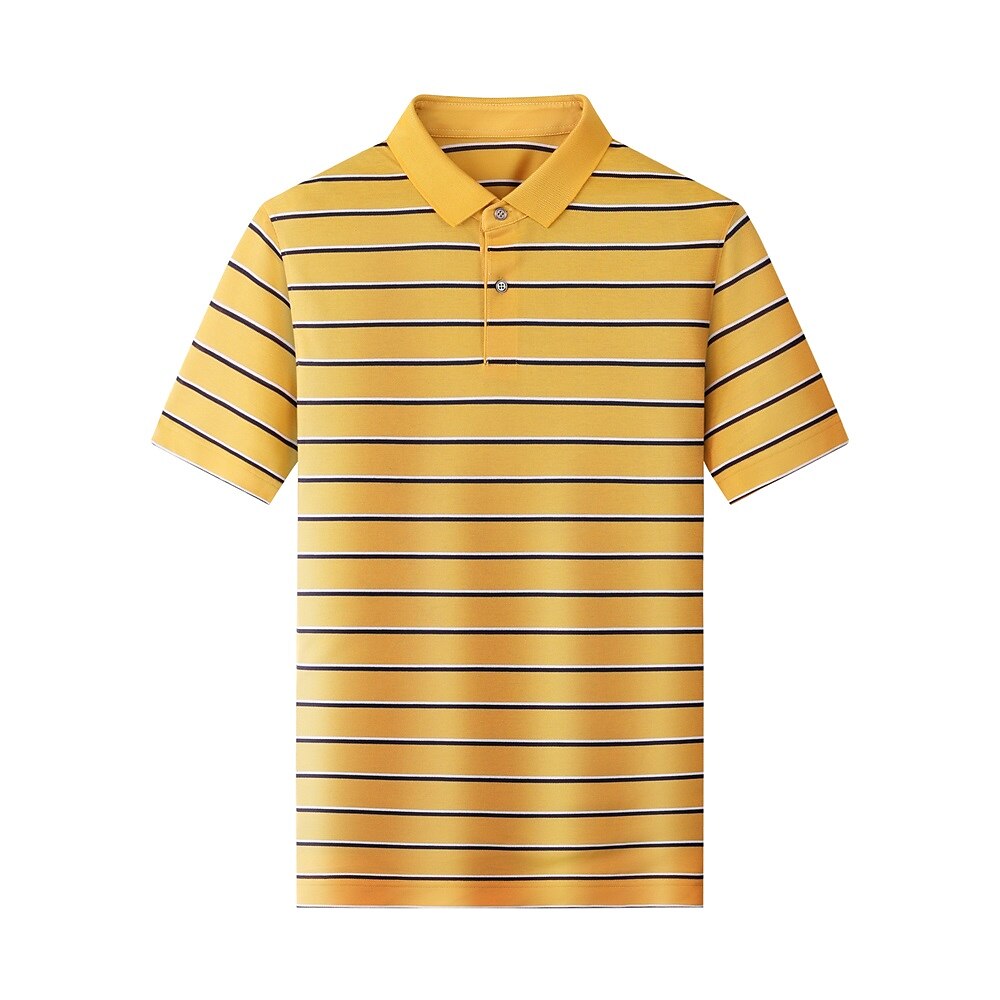 Striped Silk Polo Shirt - oukumen