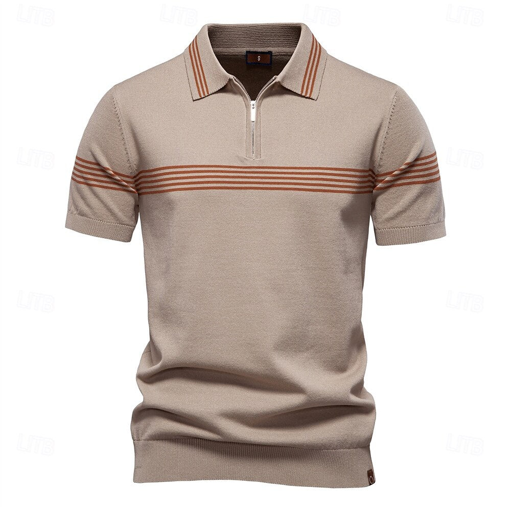 Quarter Zip Short Sleeve Polo - oukumen