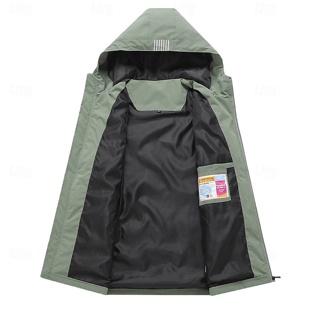 Multifunctional Windproof Zip Up Patchwork Outdoor Jacket - oukumen