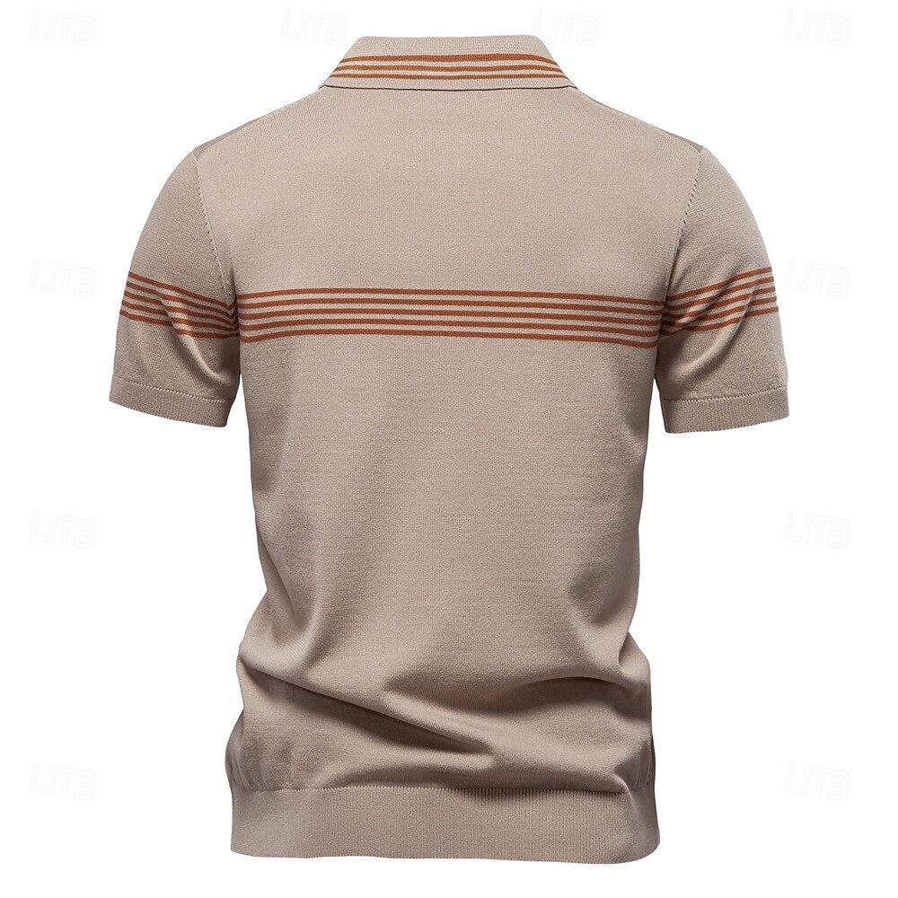 Quarter Zip Short Sleeve Polo - oukumen