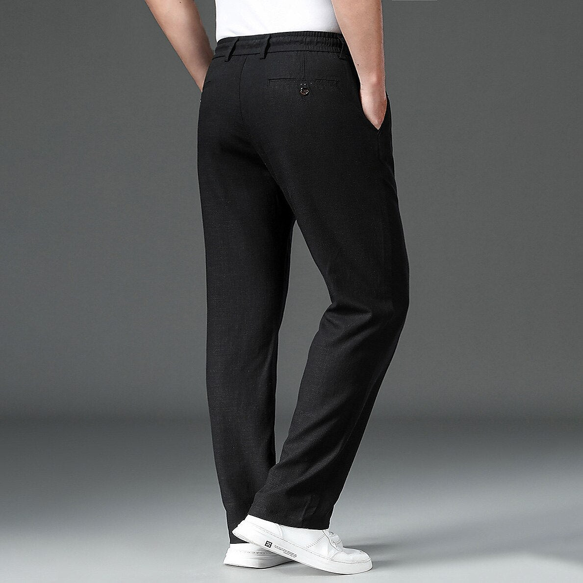 Cotton-Linen Drawstring Pants - oukumen