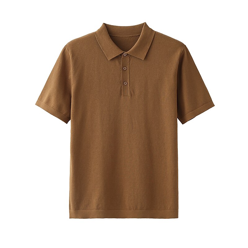 Linen silk Polo Knit Sweater - oukumen